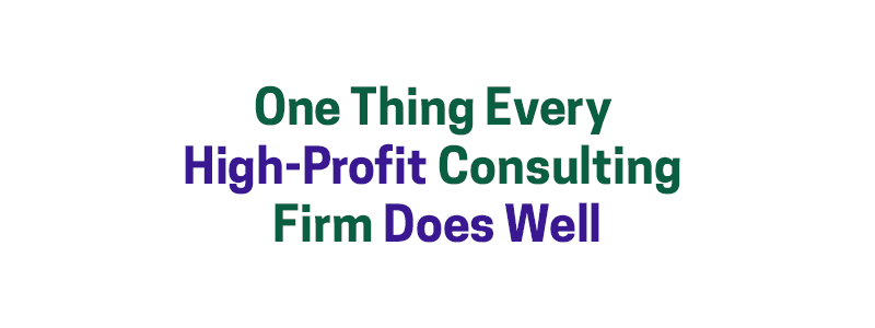 One Thing Every High-Profit Consulting Firm Does Well – David A. Fields Consulting Group